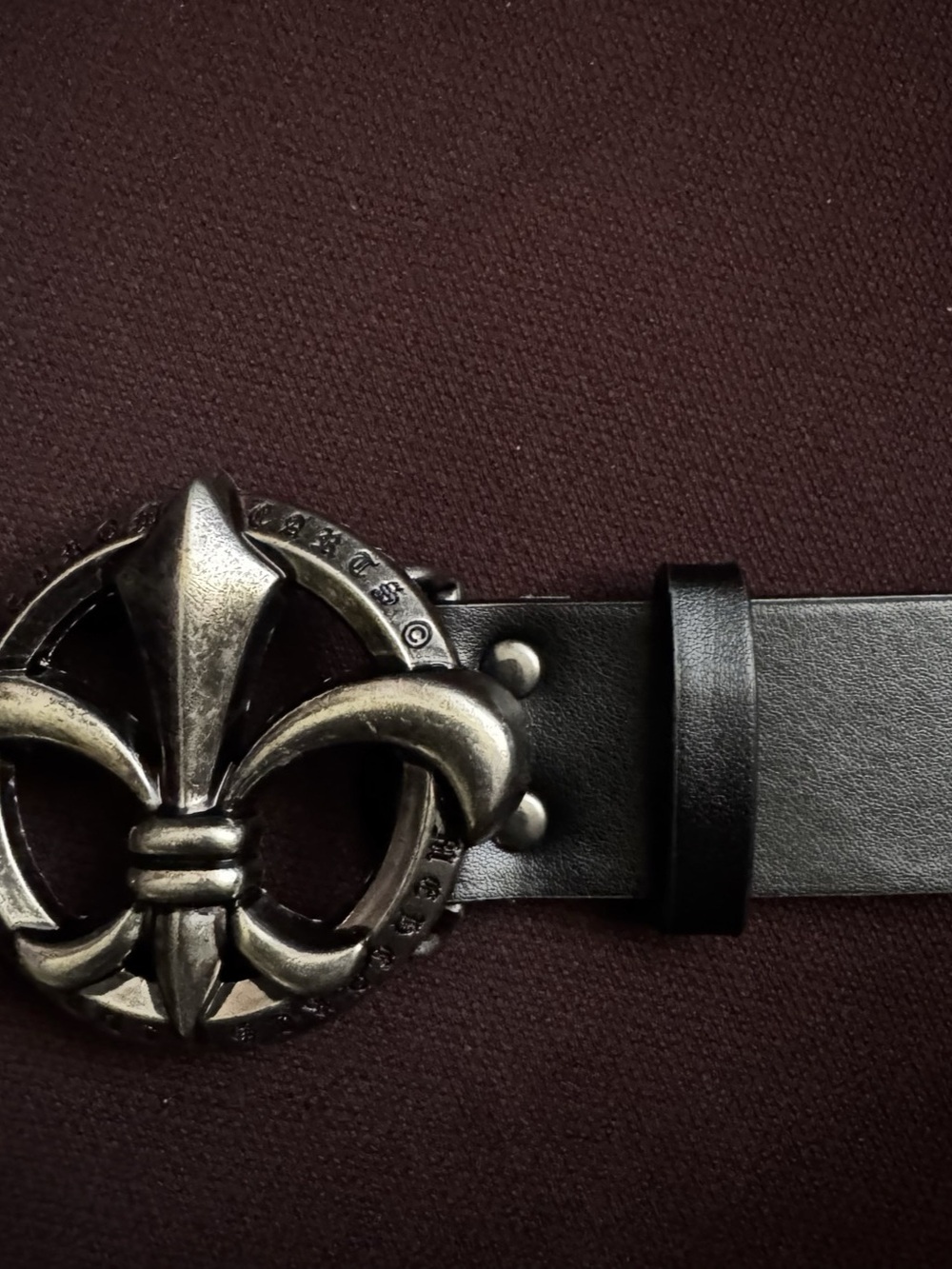 Chrome Hearts Inspired Leather Belt Black